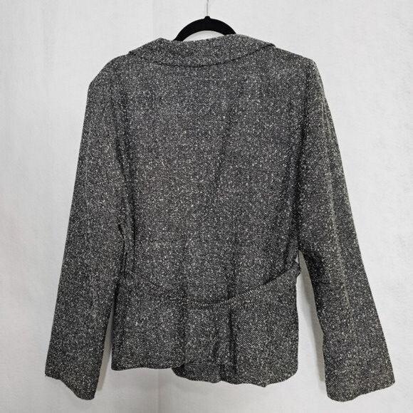 Sandro Sprortswear Gray Belted Button Front Blazer Extra Large - Picture 3 of 9